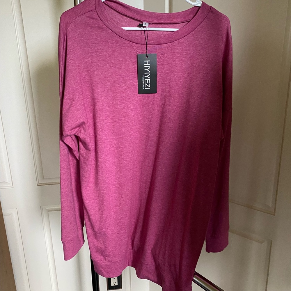 Long pink sweater / long sleeve